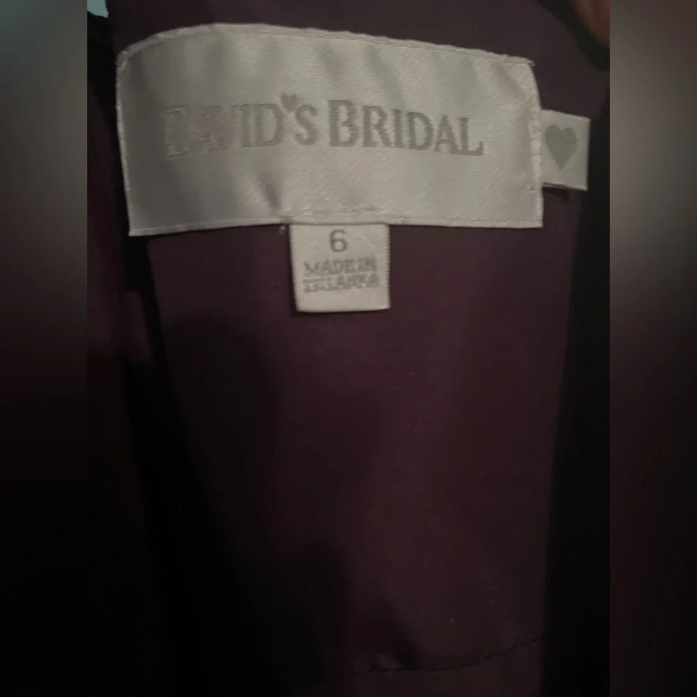 David’s Bridal Long purple satin tank bridesmaid dress - Picture 8 of 8
